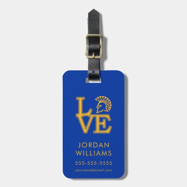 San Jose State Love Luggage Tag (Front Vertical)