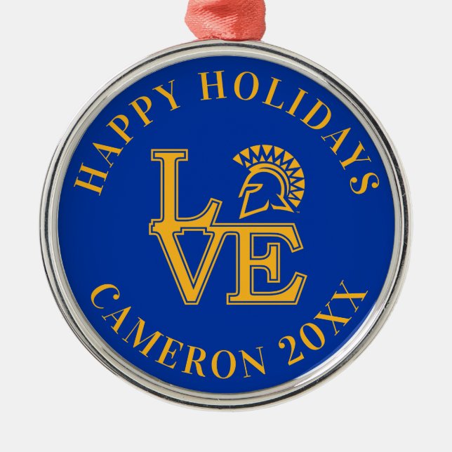 San Jose State Love Metal Ornament (Front)