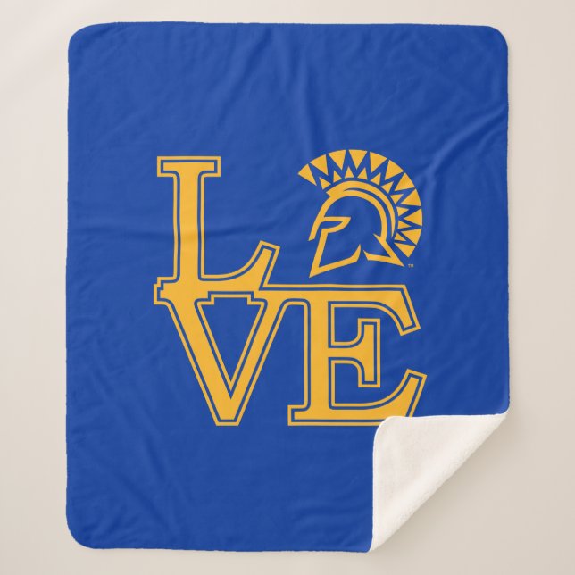 San Jose State Love Sherpa Blanket (Front)