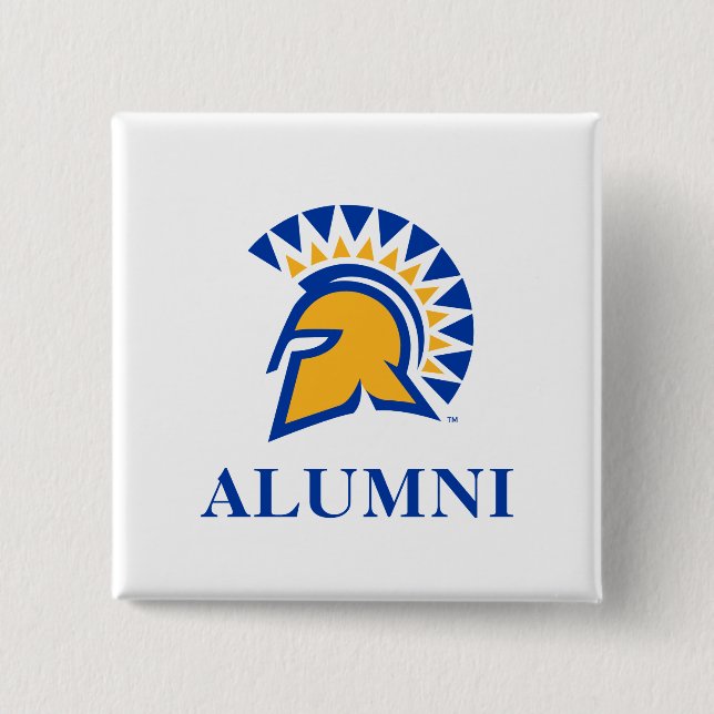 San Jose State Spartans Alumni 2 Inch Square Button (Front)