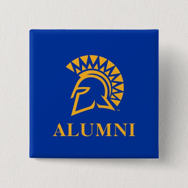 San Jose State Spartans Alumni 2 Inch Square Button (Front)