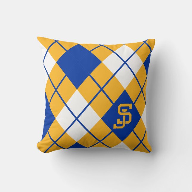 San Jose State Spartans argyle Throw Pillow (Front)