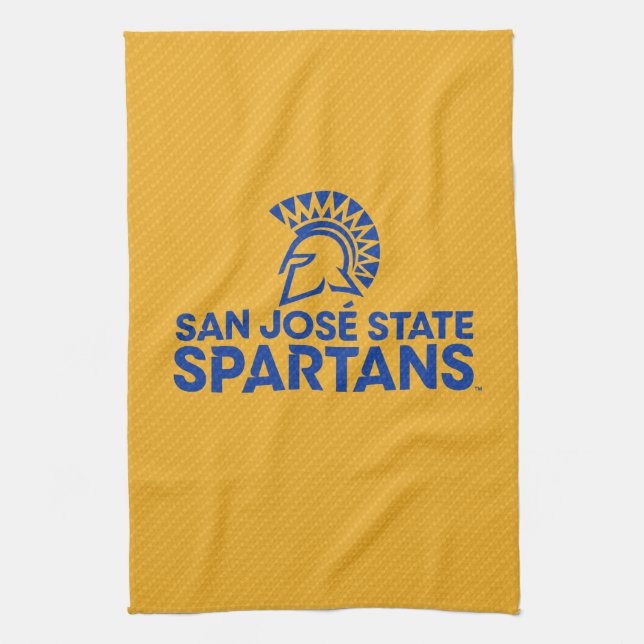 San Jose State Spartans Carbon Fibre Pattern Kitchen Towel (Vertical)