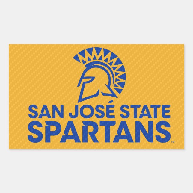 San Jose State Spartans Carbon Fibre Pattern Sticker (Front)