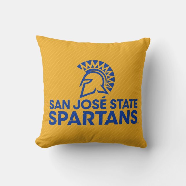 San Jose State Spartans Carbon Fibre Pattern Throw Pillow (Front)