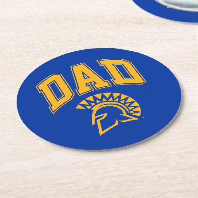 San Jose State Spartans Dad Round Paper Coaster (Angled)