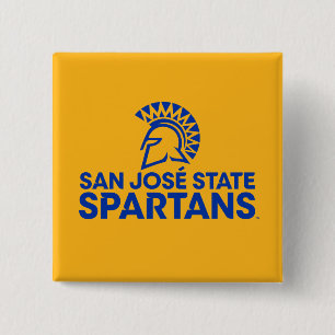 San Jose State Spartans Logo Wordmark 2 Inch Square Button