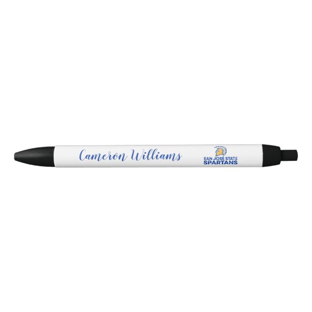 San Jose State Spartans Logo Wordmark Distressed Black Ink Pen (Front)