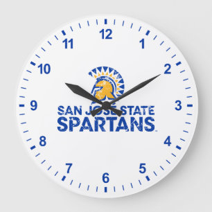 San Jose State Spartans Logo Wordmark Distressed Large Clock