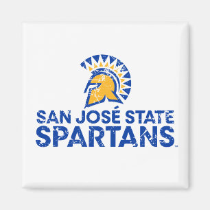 San Jose State Spartans Logo Wordmark Distressed Magnet