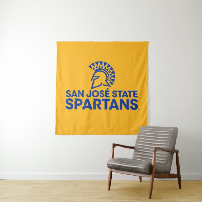 San Jose State Spartans Logo Wordmark Tapestry (In Situ)