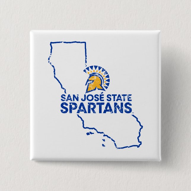 San Jose State Spartans Love 2 Inch Square Button (Front)