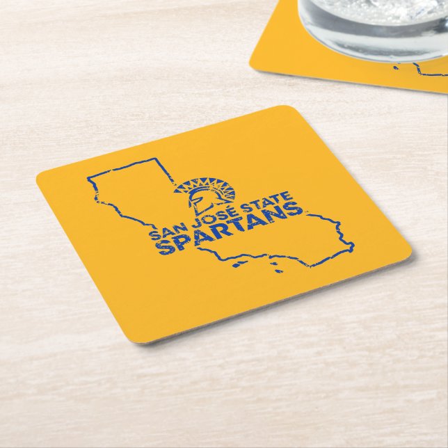 San Jose State Spartans Love Square Paper Coaster (Angled)
