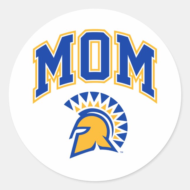 San Jose State Spartans Mom Classic Round Sticker (Front)