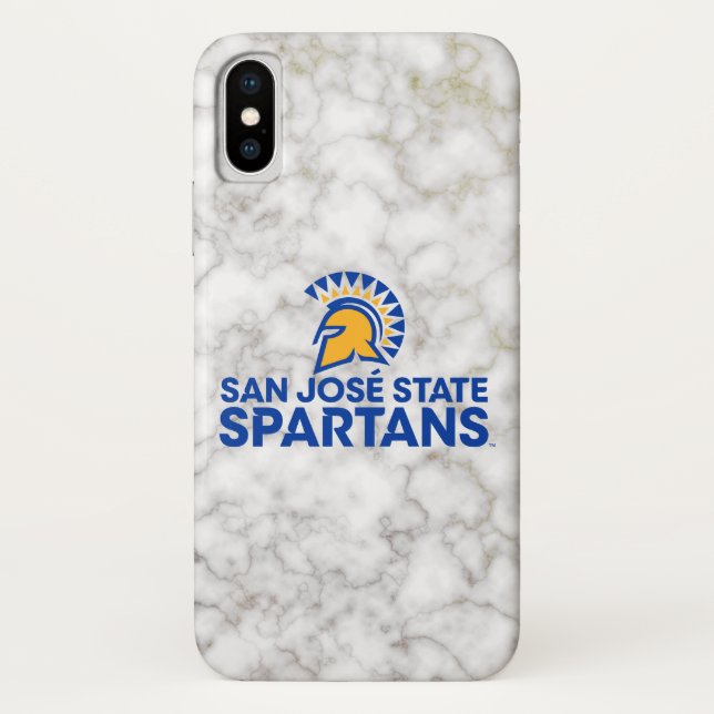 San Jose State Spartans White Marble Case-Mate iPhone Case (Back)