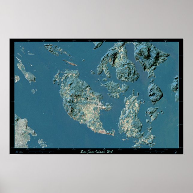San Juan Island, Washington satellite poster (Front)