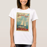 San Juan Islands Sailboat Vintage Travel WA