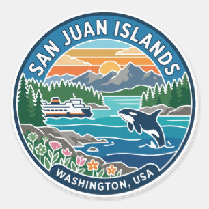 San Juan Islands USA Classic Round Sticker