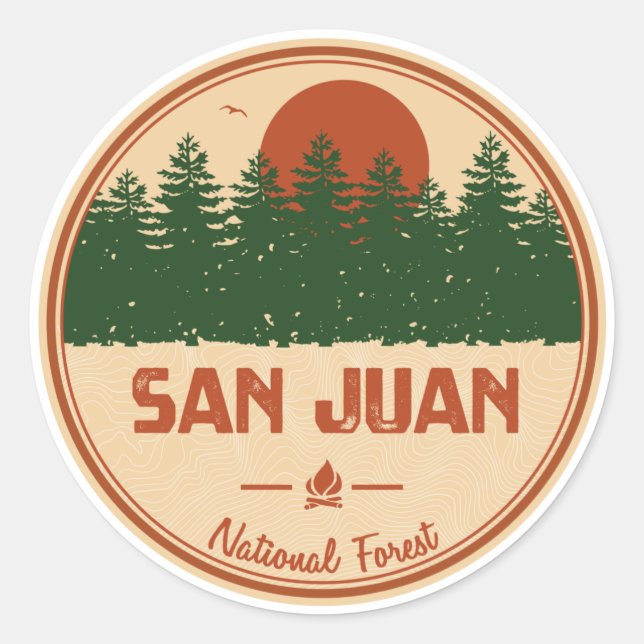 San Juan National Forest Classic Round Sticker (Front)