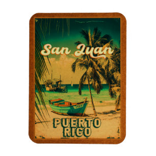 San Juan Puerto Rico Palm Tree Souvenirs 60s Magnet