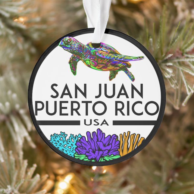 San Juan Puerto Rico Sea Turtle Ornament (Tree)