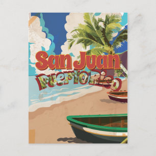 San Juan Puerto Rico Vintage Travel Poster Postcard