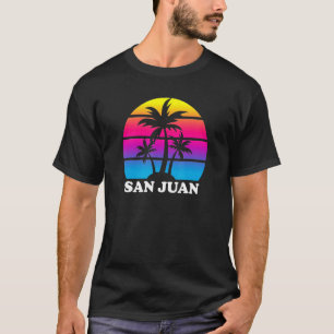 San Juan Retro Palm Tree Sunset Vacation Beach Tri T-Shirt