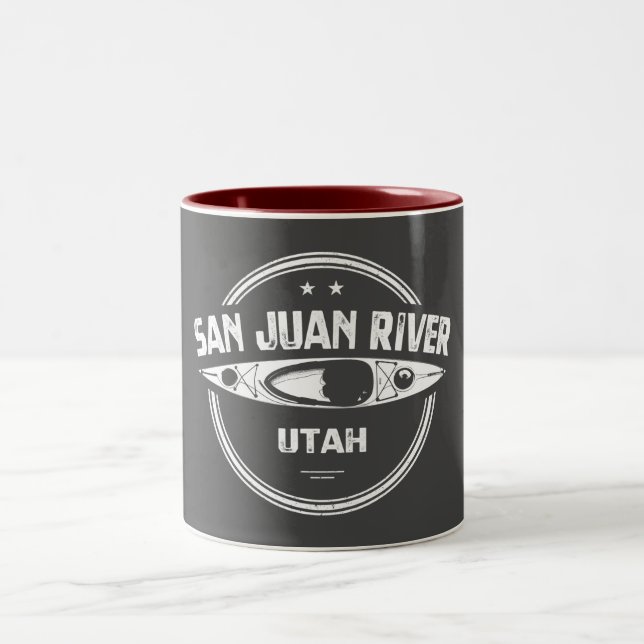San Juan River, Utah Two-Tone Coffee Mug (Center)