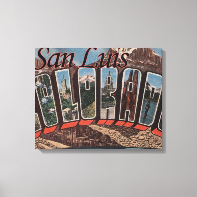 San Luis, Colorado - Large Letter Scenes Canvas Print (Front)