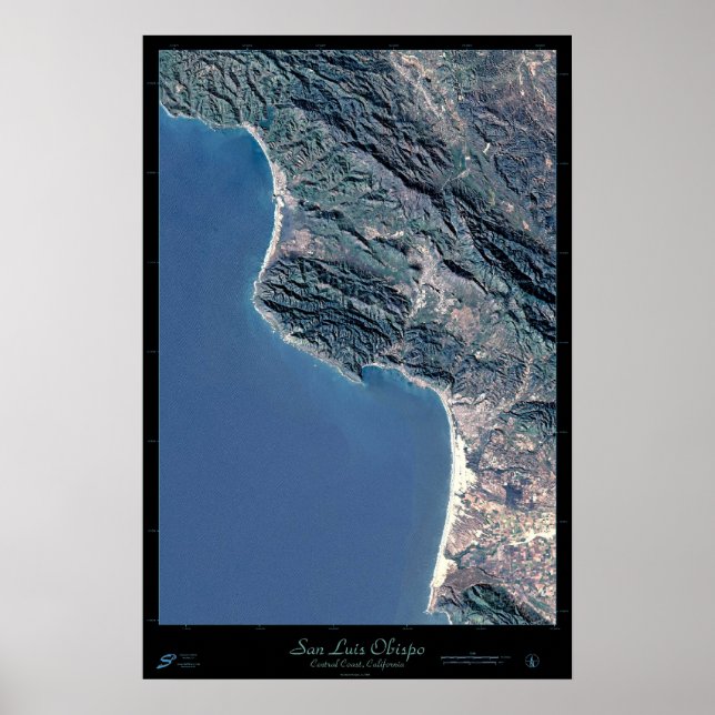 San Luis Obispo, affiche satellite californienne (Devant)