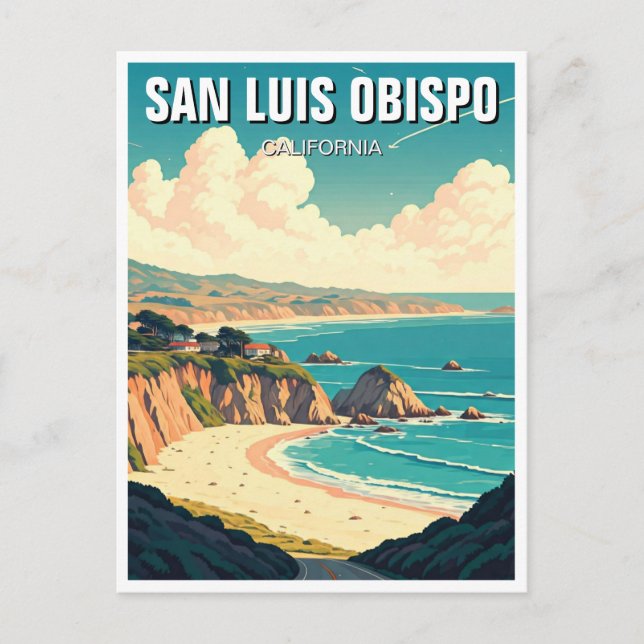 San Luis Obispo  California Central Coast Postcard (Front)