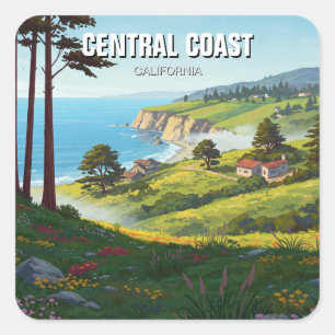 San Luis Obispo California Central Coast Square Sticker