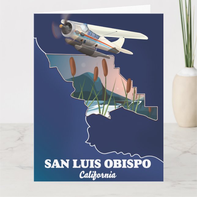 San luis obispo California map Postcard (Front)