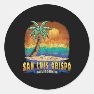 San Luis Obispo California Vintage Distressed Souv Classic Round Sticker