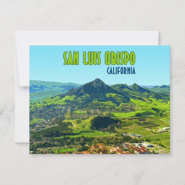 San Luis Obispo California Vintage Flat Card (Front)