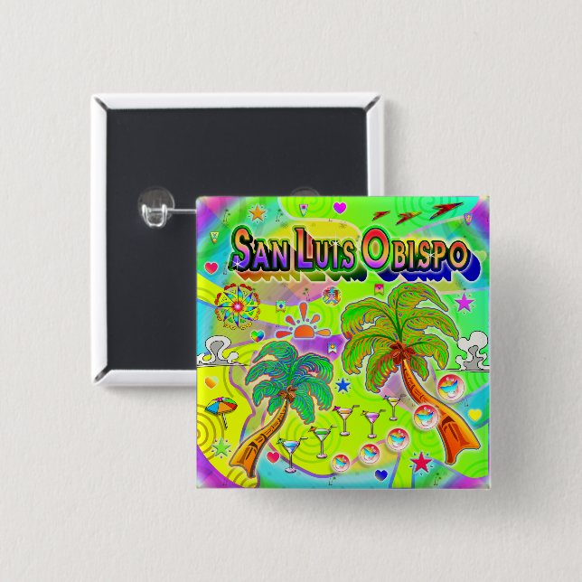 San Luis Obispo Mind Focus Button (Front & Back)