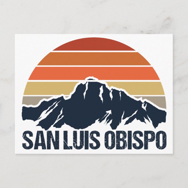 San Luis Obispo Mountain Sunset Postcard (Front)