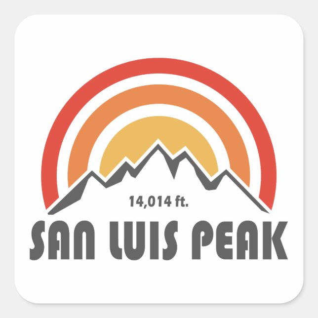 San Luis Peak Square Sticker (Front)