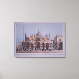 San Marco, Venice, engraved by Brizeghel (litho) Canvas Print