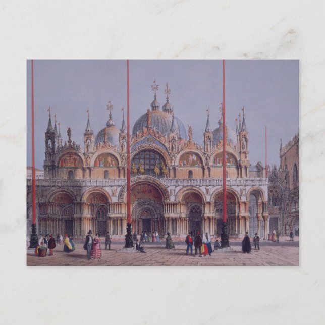 San Marco, Venice, engraved by Brizeghel (litho) Postcard (Front)