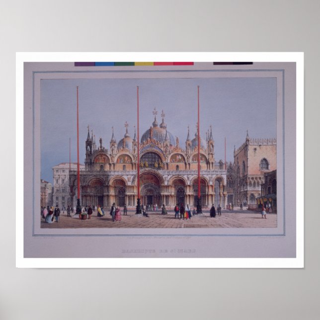 San Marco, Venice, engraved by Brizeghel (litho) Poster (Front)