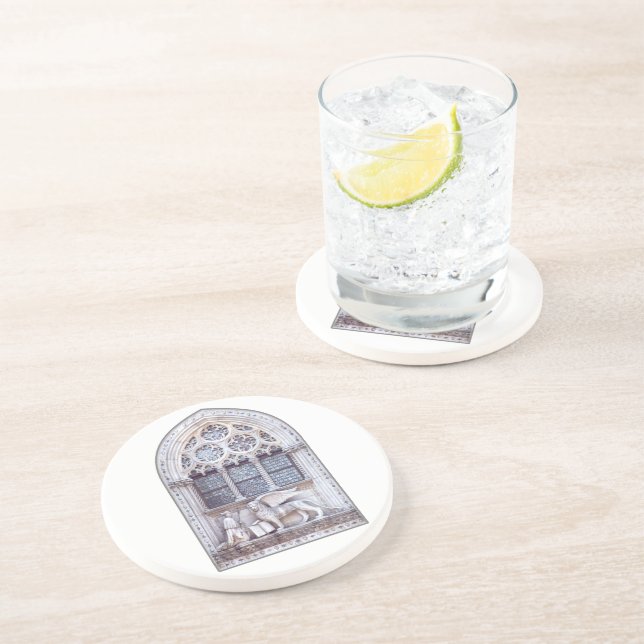 San Marco Winged Lion Stained Glass Window Coaster (Side)