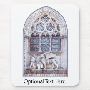 San Marco Winged Lion Stained Glass Window Mouse Pad