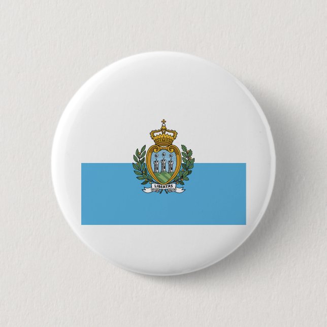 San Marein - San Marino Flag 2 Inch Round Button (Front)