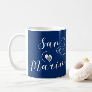 San Marinio Flag Heart Coffee Mug
