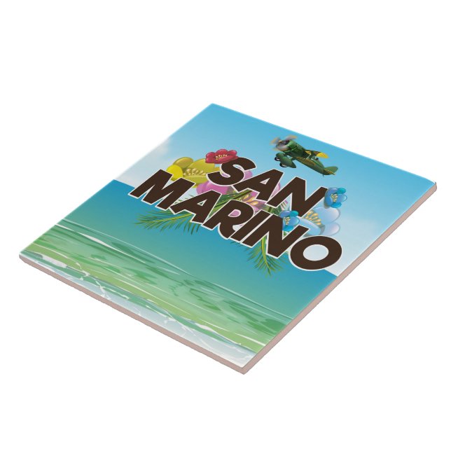 San Marino Beach travel poster Tile (Side)