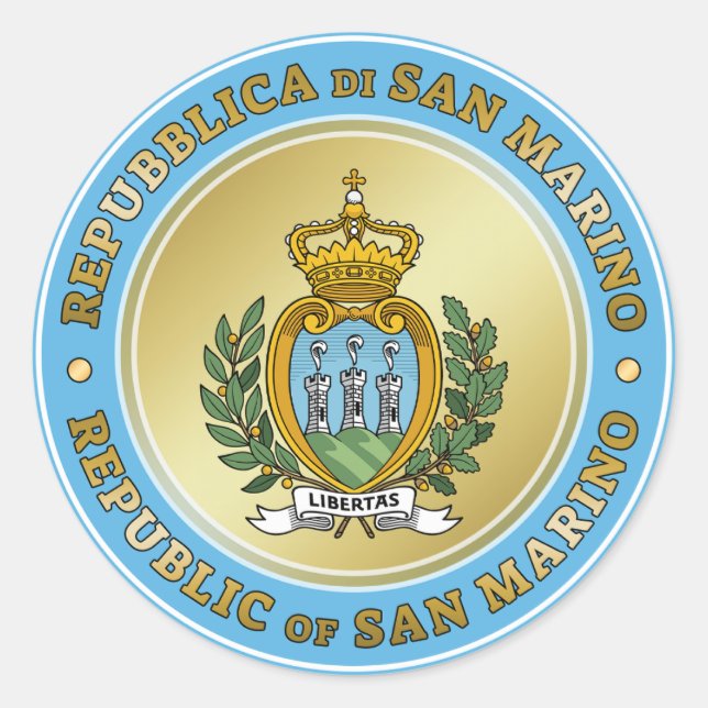 San Marino Coat of Arms Classic Round Sticker (Front)
