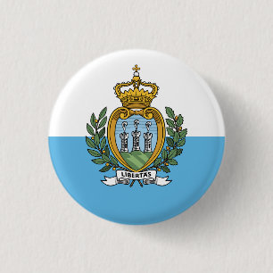 San Marino Flag 1 Inch Round Button