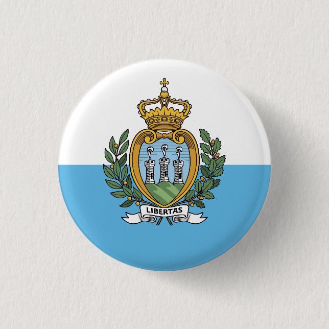 San Marino Flag 1 Inch Round Button (Front)