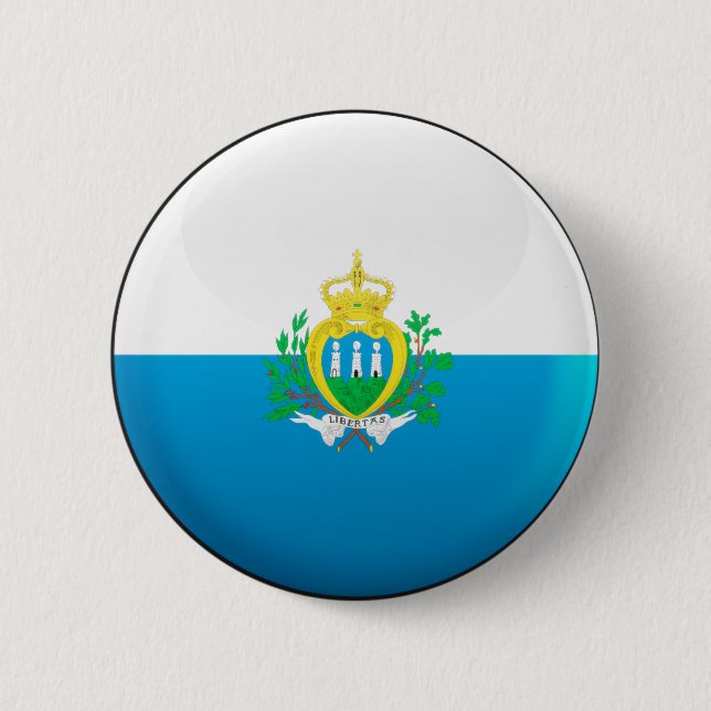 San Marino Flag 2 Inch Round Button (Front)